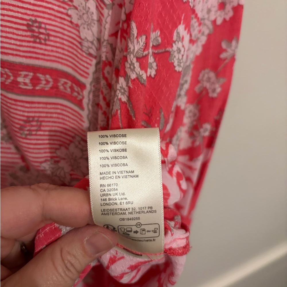 Free People Flowy Pink Long Sleeve Patterned Shirt xl X-large - Picture 7 of 11